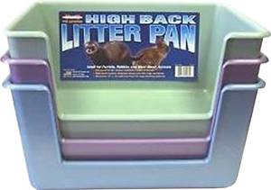 lot 9087 image: Marshall High Back Litter Pan for Ferrets �� 12 x 14 �� Durable, Easy-to-Clean Design with Mess-Reducing Back Wall �� Ideal for Small Animal Cages �� Assorted Colors
