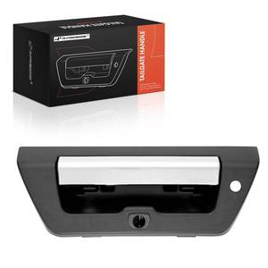 lot 9091 image: A-Premium Tailgate Handle with Camera Hole & Lamp Hole - Compatible with Ford F-150 F150 2015-2017, Textured Black Housing with Chrome Lever, Liftgate Latch Handle, Replace# FL3Z-9943400-CA