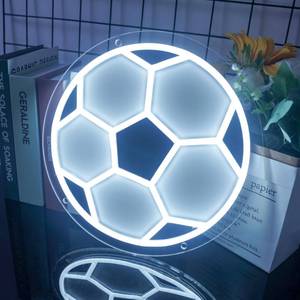 lot 9093 image: YSMNDE Soccer Neon Sign, Dimmable LED Football Neon Light for Wall Decor, Powered by USB Sports Neon Sign for Boys Room, Birthday Party, Home Decor, College Gifts, 12 X 12