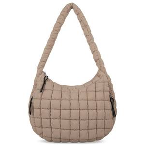 lot 9095 image: izuzta Quilted Puffer Tote Bag Large Puffy Crossbody Shoulder Bag, Lightweight Soft Nylon Quilted Oversized Padding Hobo Tote Bag Handbags Puff Purse Carryall Gym Bag Trendy Tote for Women(Khaki)