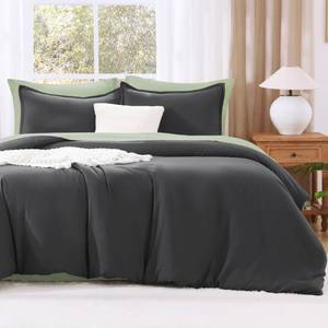 lot 11044 image: Litanika Dark Grey Comforter Set California King Size, 3 Pieces Cal King Gray Lightweight Plain Bedding Comforter Set, Oversized All Season Fluffy Bed Set (104x96In Comforter & 2 Pillowcases)