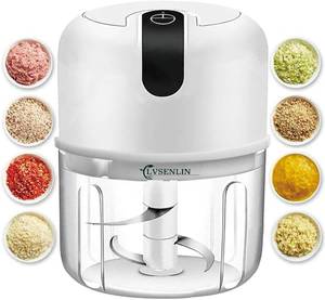 lot 12369 image: 250ML Electric Garlic Chopper, Mini Portable Veggie Choppers, Garlic Grinder Masher Onion Chopper, Blender to Vegetable, Wireless Food Processor for Ginger, Chili, Fruit, Meat, etc