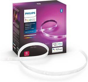 lot 12370 image: Philips Hue Bluetooth Smart Lightstrip Plus 2m6ft Base Kit with Plug, (Voice Compatible with Amazon Alexa, Apple Homekit and Google Home), White