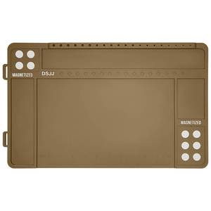 lot 14361 image: CKPART Pistol Gun Mat, Premium Gun Cleaning Pad with Organizer Parts Tray, Anti-Slip Rubberized Pistol Gun Mat, Protective Workbench Mat for Pistol Cleaning (16.5x 10.43) (Brown)