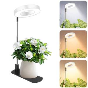 lot 14364 image: LBW Grow Light for Indoor Plants, Full Spectrum Plant Light with Base, Height Adjustable Plant Growing Lamp with Auto OnOff Timer 681216H, 3 Colors,5 Dimmable Brightness, for Small Plants, White