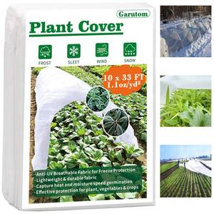 lot 15486 image: Garutom Plant Covers Freeze Protection 10ft x 33ft 1.1 oz Frost Cloth Plant Freeze Protection, Frost Blankets for Outdoor Plants Winter or Floating Row Covers Shade Cloth for Gardens, Vegetables