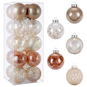lot 15492 image: BSTDECOR Christmas Ball Ornaments Set, 20ct Large Clear Shatterproof 80mm3.15 Champagne Hanging Decorative Baubles for Christmas Tree, Halloween, Thanksgiving, Xmas Party