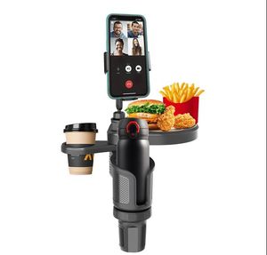 lot 15510 image: Upgraded 4-in-1 Car Cup Holder,Car Tray,Dual Cup Holders,Phone Mount,360° rotatable car Tray and Phone Expander,All in one Road Trip Essentials