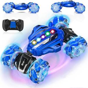 lot 15536 image: Gesture Sensing RC Stunt Car - Boys Toys Age 6-12, 4WD Hand Controlled Remote Control Car with Light & Music, 360°Rotation Twist Vehicle Toy, Christmas Birthday Gift for Boys Girls Age 6 7 8 9 10 11