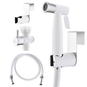 lot 15543 image: Purrfectzone Bidet Sprayer for Toilet, Bidet Sprayer for Feminine Wash, Premium Stainless Steel Jet Spray for Toilet, Wall-Mounted or Toilet Tank Mounted - WhiteChrome