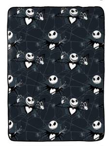 lot 15565 image: Jay Franco Disney Nightmare Before Christmas Blanket - Measures 62 x 90 inches, Kids Bedding Features Jack Skellington - Fade Resistant Super Soft Fleece