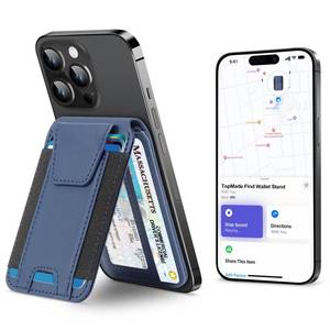 lot 16284 image: TopMade for Magsafe Wallet, Works with Apple Find My, Strongest Magnetic Wallet for iPhone 171615141312 Series, Magnetic card holder with Adjustable Stand, 9 Cards Holder, Dark Blue