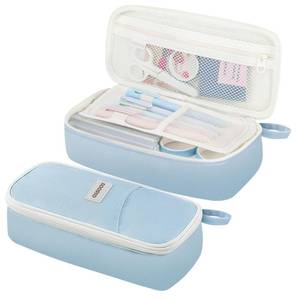 lot 16287 image: Roosyo Aesthetic Pencil Case Pouch with Zipper �� Large Capacity Organizer Bag for School Supplies, Pens, Pencils, Markers �� Cute Small Storage Box for Kids, Girls, Teens & College, Blue