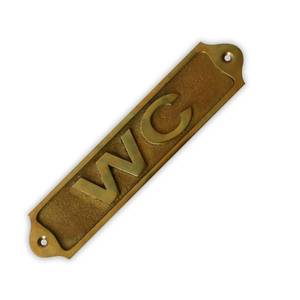 lot 16290 image: Sam Star Brass Door Sign Plaques - Antique Finish - Easy DIY Installation - Best Home Decor - Plaques for Gents, Ladies, Office, Laundry, Restroom, Push, Pull, Parking (WC)