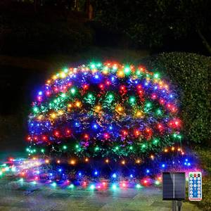 lot 16298 image: WBao Solar Christmas Lights Outdoor 200LED 8.4ft x 5.2ft Christmas Net Lights with Remote, 8 Lighting Modes, Timer, Waterproof for Lawn, Bushes, Shrubs, Trees Outdoor Xmas Decorations, Multicolor