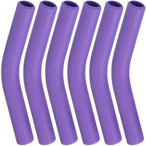 lot 16304 image: CustomyLife 6Pcs Silicone Straw Tips 516 inch Food Grade Rubber Straw Covers for Stainless Steel Straws Purple Flex Hydraflow Straw Tips Replacement for Metal Straws 8mm