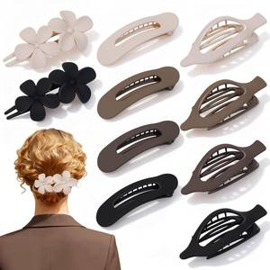 lot 16312 image: 10 Pack Flat Hair Clips for Women, 3 Styles Matte Neutral Flat Claw Clips for Women Girls, Strong Hold Non-Slip Styling Accessories for Thick & Thin Hair
