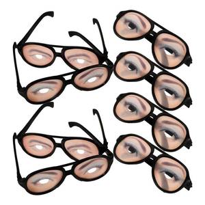 lot 16320 image: TOYANDONA Funny Eye Disguise Glasses Tricking Prop for Halloween Fools Day Party Accessory 8Pcs (Random Pattern)