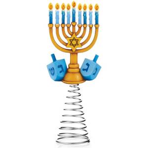 lot 16321 image: Daifunli Hanukkah Tree Topper 5.71 Inch Mini Christmas Tree Topper Chanukah Menorah Decoration Hanukkah Ornament for Treetop Chanukah Diwali Christmas Wedding Bridal Shower Party