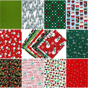 lot 16336 image: Konsait 10 Pieces 8x10 Random Christmas Multi-Color Fabric Patchwork Cotton Mixed Squares Bundle for Sewing Quilting Craft, DIY Scrapbooking
