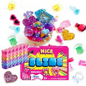 lot 16339 image: 36 Pack Valentines Slime Kit for Kids Ages  Bulk Non-Toxic Super Stretchy DIY Clear Slime for Girls, Foam Beads, Charms & Accessories  No Mess Gifts for Classroom Prize, Party Favors & Birthday