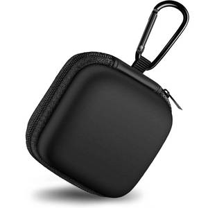 lot 4018 image: Woyinger Square Earbud Case Portable EVA Storage Bag Cell Phone Accessories Organizer with Carabiner for WiredWireless Earphone, Earbud, Earpieces, SD Memory Card, Camera Chips, Tech Pouch, Black