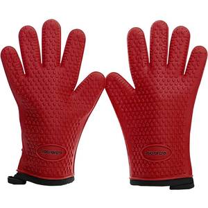 lot 4032 image: KITCHEN PERFECTION Silicone Smoker Oven Gloves - Extreme Heat Resistant BBQ Gloves - Handle Hot Food Right on Your Smoker Grill Fryer Pit  Waterproof Oven Mitts  Superior Value Set  3 Bonuses