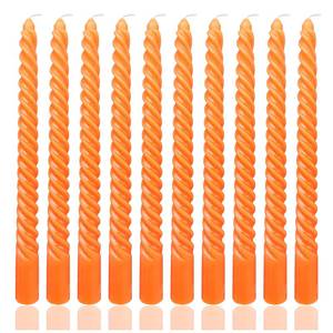 lot 4038 image: 10 Inch Orange Spiral Taper Candle Set, 10 Pack Unscented Dripless Thanksgiving Candlesticks for Fall Decor Harvest Celebrations and Home Decor