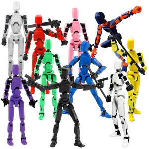 lot 4039 image: BVVLI T13 Action Figure Set, 10PCS Robot 3D Printed Toys Lucky Titan 13 Action Figure with Multiple Accessories, Dummy 13 Multi-Jointed Movable, Gifts for Boys and Girls (Requires Assembly)