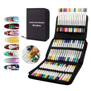 lot 4044 image: AnyMark 48 Colors Nail Art Pens Set, 3D Quick-Drying Nail Polish Pens, Dual-Tip Nail Art Markers Acrylic Paint Markers for DIY Nail Art Design Drawing Painting