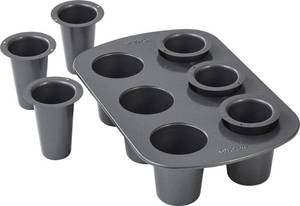 lot 4053 image: Wilton Cookie Shot Glass, 6-Cavity - Bake Perfect Sweet Shooters with this 6-Cup Cookie Shot Glass Pan, Non-Stick Round Pan Made of Steel