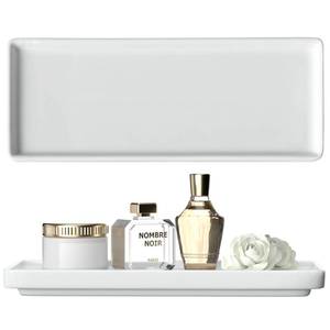 lot 4055 image: Premium Ceramic Bathroom Tray �� Sleek Non-Slip Organizer for Shower, Countertop, Vanity  9.25x3.66inch  Easy-Clean, Corrosion-Resistant