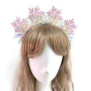 lot 4061 image: ujktvba Christmas Snowflake Headband Pink Xmas Snowflake Glitter Headband Christmas Costume Hair Accessories Hair Hoop Crown for Women Adults Kids Party Supplies Gift