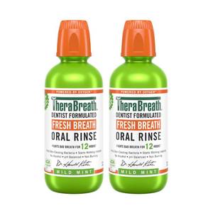 lot 4082 image: TheraBreath Fresh Breath Mouthwash, Mild Mint Flavor, Alcohol-Free, 16 Fl Oz (2-Pack)