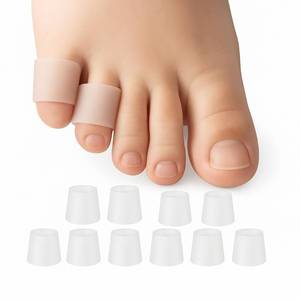 lot 4084 image: Silicone Toe Protectors for Pinky Toes �� 10 Pack Gel Toe Sleeves for Corns, Calluses, Blisters, Ingrown Toenails, Hammer Toe �� Soft, Washable, Reusable Toe Cushion Guards for Men & Women