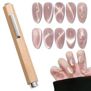 lot 4100 image: 3 in 1 Wooden Handle Nail Magnet Cat Eye Magnet, Versatile Magnet Tool for Nails, Magnet for Cat Eye Gel Polish, Nail Magnets Suitable for Nail Art Magnet for Nail Polish Suitable for Nail Art