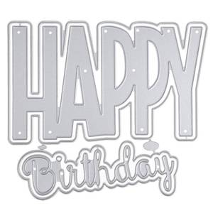 lot 4133 image: Happy Birthday Die Cuts for Card Making, Exquisite Birthday Stamps and Dies for Card Making Reusable Scrapbooking Die-Cuts for Happy Birthdays Wedding Cards Decoration