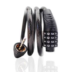 lot 4151 image: Jokmae Long Coiled Security Resettable Combination Bike Cable 4 Digit Lock, Anti-Theft Accessories for Mountain and Road Bike, Electric Bicycle, Scooter, 32 inch