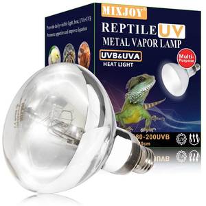 lot 4170 image: MIXJOY 160W Reptile Heat Lamp Bulb, Full Spectrum UVA UVB Reptile Light Bulb, UVB Light for Reptiles and Amphibians Use