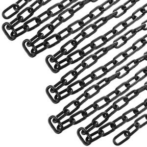 lot 4173 image: AKOLAFE 19.7 ft Long Black Chain Link 14 Heavy Duty Chain Bulk Decorative Chain for Hanging Plants Metal Porch Swing Chain Kit Carbon Steel Gate Chain for Outdoor Fence, Punching Bag, Hammock Chair