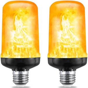 lot 4174 image: JAHEKS Flame Light Bulbs, Flickering Light Bulb with 4 Modes Upside Down Effect, 5W E26 Base Orange LED Fire Lights for Halloween Christmas, Indoor Outdoor Party Home Patio Porch Decor