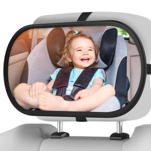 lot 4177 image: BOEYOS Baby Car Mirror, Safety Car Seat Mirror for Rear Facing Infant, Clear Wide View, 360°Rotation, Easily Observe the Baby Move, Secure, Shatterproof, Crash Tested and Certified (Black)