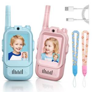 lot 4465 image: Kids Video Walkie Talkies, 2 Pack Long Range Walkie-Talkie for Kids, Rechargeable Video Call Walkie Talkies for Indoor, Camping, Hiking, Travel, Christmas Birthday Gift for Children Ages 3(bluepink)