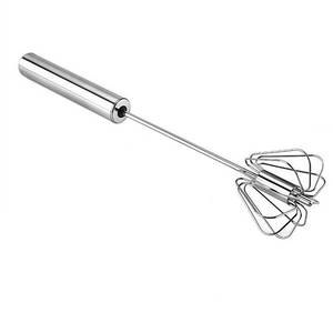lot 4466 image: Stainless Steel Egg Whisk, Hand Push Rotary Whisk Blender, Versatile Milk Frother, Hand Push Mixer Stirrer for Blending, Whisking, Beating & Stirring (12in)