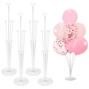 lot 4480 image: Balloon Stand Kit - 4 Sets with Balloon Sticks, Stands for Table & Floor, Archer with Base for Parties & Decorations