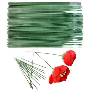 lot 4482 image: GAQWOK Green Floral Stems - 100pcs Plastic Flower Rods for Bouquets and Arrangements, Ideal for Crafts and Florists (30CM 12in)