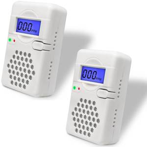 lot 4484 image: 2 Packs Carbon Monoxide Detectors,Battery Operated CO Alarm Detector Monitor with Digital Display for Home Kitchen Restaurant Hotel Office(Batteries NOT Included)
