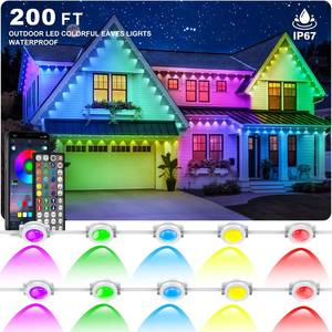 lot 4492 image: INZIDOL Permanent Outdoor Lights,200FT RGB Eave Light,IP67 Waterproof Lighting for House,Smart LED with AppRemote Control for Outdoor Decor,Garden Decor,Party,Holiday