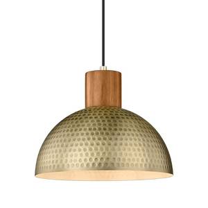 lot 5398 image: ELYONA Vintage Pendant Light Fixtures, 12�� Brushed Brass Hammered Metal & Rubber Wood Industrial Dome Hanging Lamp, Antique Gold Kitchen Pendant Light for Island, Farmhouse, Sink, Dining Room, Hallway
