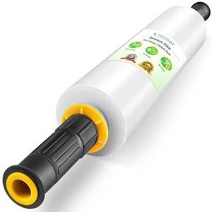 lot 5399 image: TICONN Stretch Wrap Stretch Film Roll, 1000ft Industrial Strength 15 inch Wide Clear Plastic Wrap with Handles for Pallet Wrapping Shipping Moving